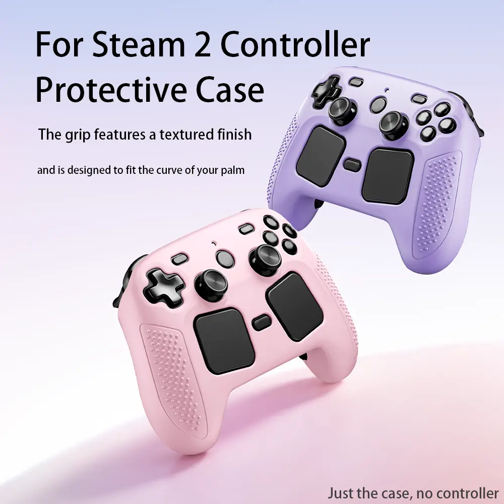 Textured Anti-Slip Silicone Protective Case Compatible with Steam 2 Controller, Ergonomic Palm Fit Sweat Resistant Gamepad Cover Gaming Accessory, Only Protective Sleeve Included