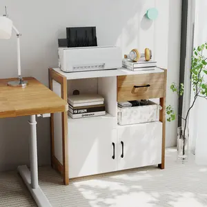 COSTWAY - Kitchen Storage Cabinet with Drawer Pull-Out Shelf and 2 Doors-White
