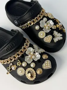 Fashionable Flower & Chain Design Shoe Charms, Elegant Shoe Decoration for Women & Girls, Shoes Accessories for Clogs