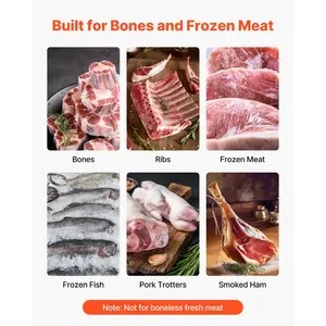 VEVOR Commercial Electric Meat Bandsaw, 1800W Stainless Steel Countertop Bone Sawing Machine, Workbeach 15x 19.1, 7.09 Inch Max Cutting Thickness, Frozen Meat Cutter with 5 Blades for Rib Pork Beef