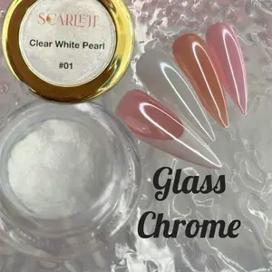 Tráng gương trong suốt Super Clear Glass Chrome Powder- 2 grams each jar nail care nail art acrylic nail chrome nail y2k nails ultra shiny