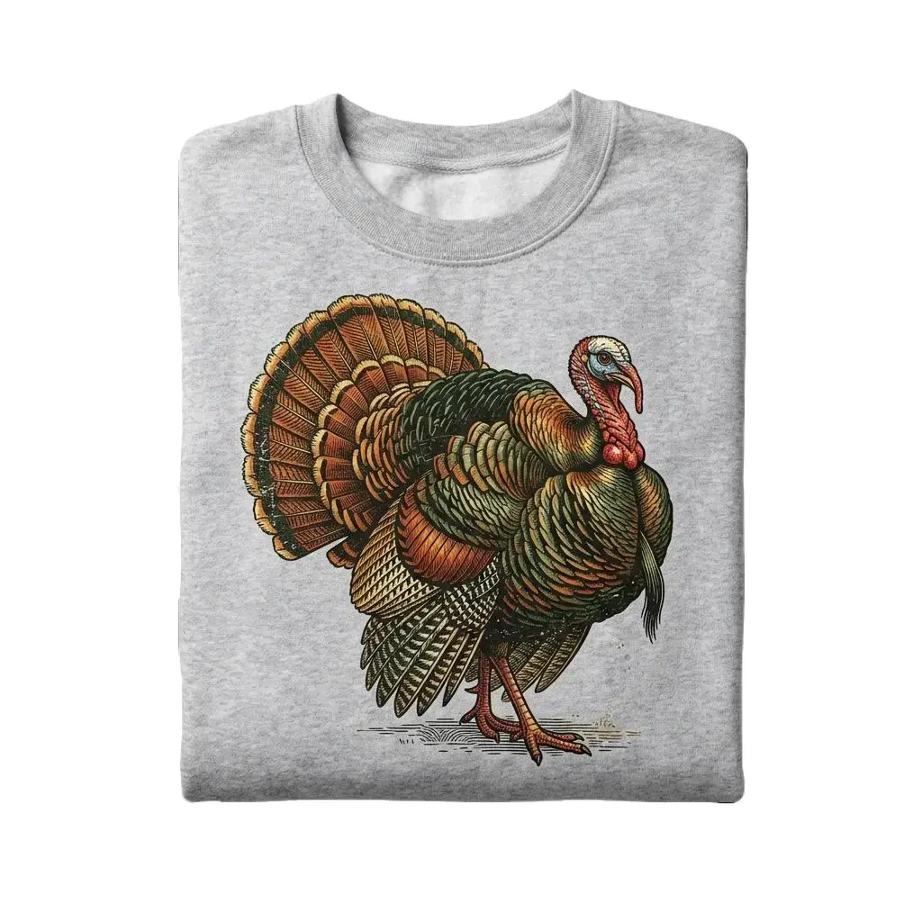 Wild Turkey Hunting Vintage Outdoor Sweatshirt, Wild Turkey Hunter Crewneck, American Outdoors Graphic Sweatshirt, Thanksgiving Turkey Shirt, Rustic Wildlife Pullover Gift for Men Women