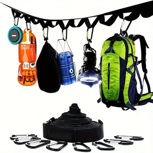 Outdoor Portable Tent Storage Hanging Rope, Camping Hanging Rope with Buckles, Tent Storage Hanging Rope Set, Camping & Hiking Equipment, Camping Supplies