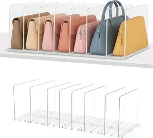 Adjustable Clear Closet Shelf Dividers, Vertical Bag Purse Handbag Organizer Separator for Closet Organization, Suitable for Storing Sweater Shirts Clutches, Perfect for Home Bedroom Living Room Storage