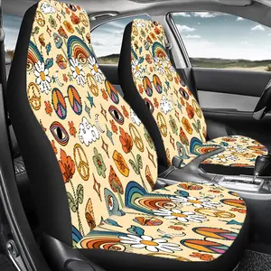 Bohemian Rainbow Star Daisy Pattern Car Seat Cover, Durable Polyester Car Seat Protector, Universal Seat Protectors for Vehicles Including Cars, Suvs, Sedans and Trucks