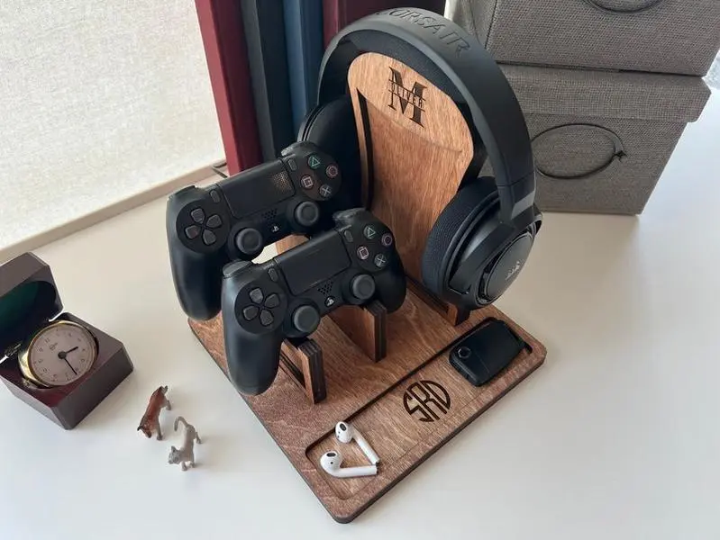 [Custom in Description] Personalized Controller Stand, Headphone Holder, Boyfriend Birthday Gift, Husband Anniversary Gift, Brother Gift from Sister, Man Gifts mini cleaning