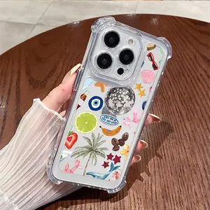 Disco Ball Anti-Drop Cell Phone Case, Reinforced 4 Corners Airbag Shockproof Cover For iPhone16 15 15Pro Max 14 14Pro 13 12 11 X 16promax Clear Girly