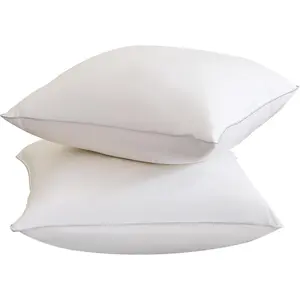 Throw Pillow Insert (Pack of 2, White), Goose Feather and Polyeser Throw Pillow for Decorative Cushion Bed Couch Sofa - Non-Deforming Over Time (18x18 Inch (Pack of 2))
