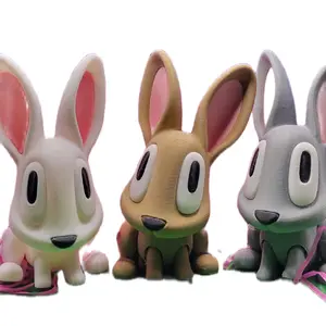 3D Printed Cute Easter Bunny - Colorful Design, 3 different colors to choose, Perfect for Easter Celebrations