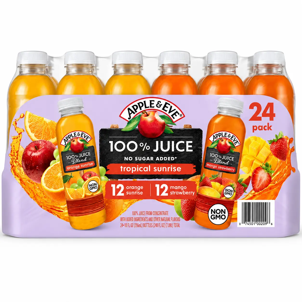 Apple & Eve 100% Juice Tropical Sunrise Variety Pack (24-Pack) | Tropical Fruit Juice Refreshment!