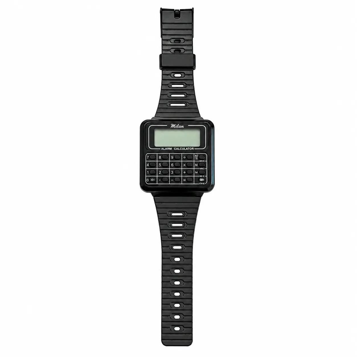 Milan Black Digital Alarm Calculator Wristwatch - Requires a Battery