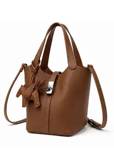 1pc Crossbody Shoulder Handbag for Women, PU Leather Tote Purse with Adjustable Strap and Horse Charm, Easy to Carry, Large Capacity Everyday Bag for Work, Travel, Shopping, Ideal Gift for Mom, Family, Friends, Bestie