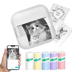 Mini Portable Thermal Printer, Portable Handheld Printer, Print Pictures Photos Labels To-Do Lists, Ideal for Work Life Learning, Perfect Holiday Gift