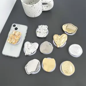 Korean Vintage Metal Geometric Magnetic Holder Phone Grip Tok Bracket for Magsafe Universal Smart Tok For iPhone Samsung Stand