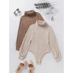 Women’s High-Neck Long-Sleeve Thermal Bodysuit Set, Autumn/Winter Warm Undershirt, Comfortable Stretchable Fabric, Casual Wear