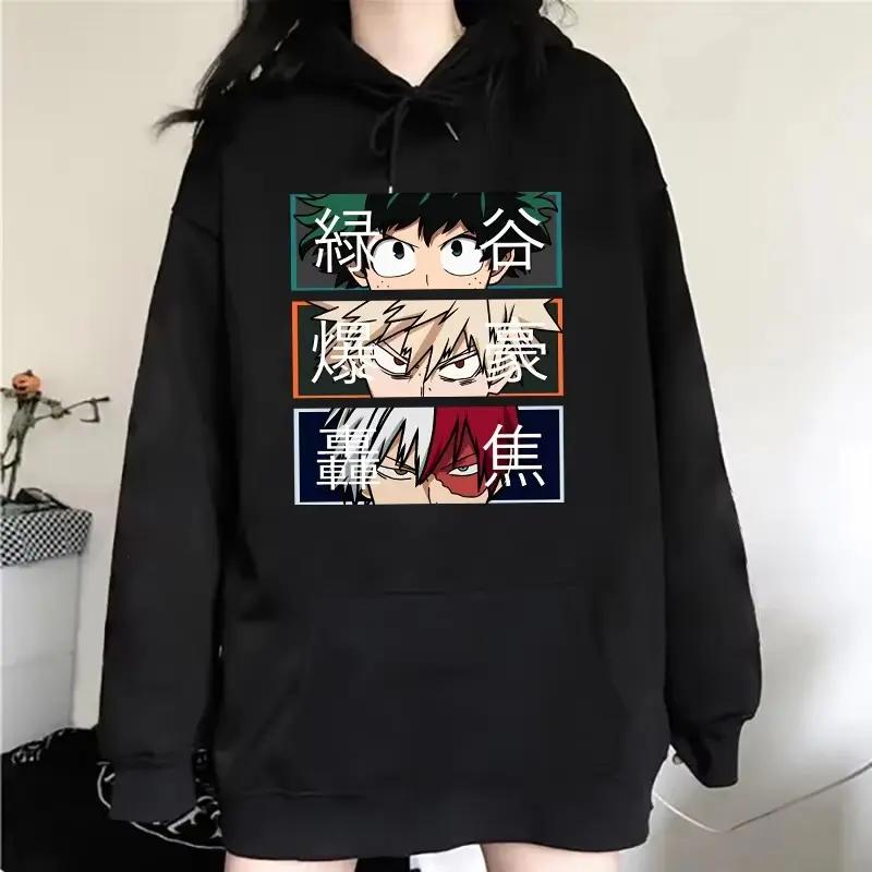 My Hero Academia Katsuki Bakugo Zip-Up Hoodie – Unisex, Loose-Fit Casual Harajuku-Style Cartoon Hoodie