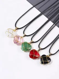 5pcs/Set Natural Stone And Crystal Necklace for Women Lovely Heart Shaped Choker