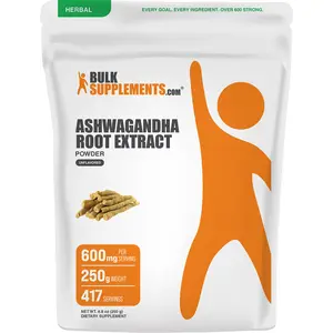 BulkSupplements - Ashwagandha Root Extract Powder - Improve Sleep Quality - Stress Relief - 250g - 600mg Per Serving