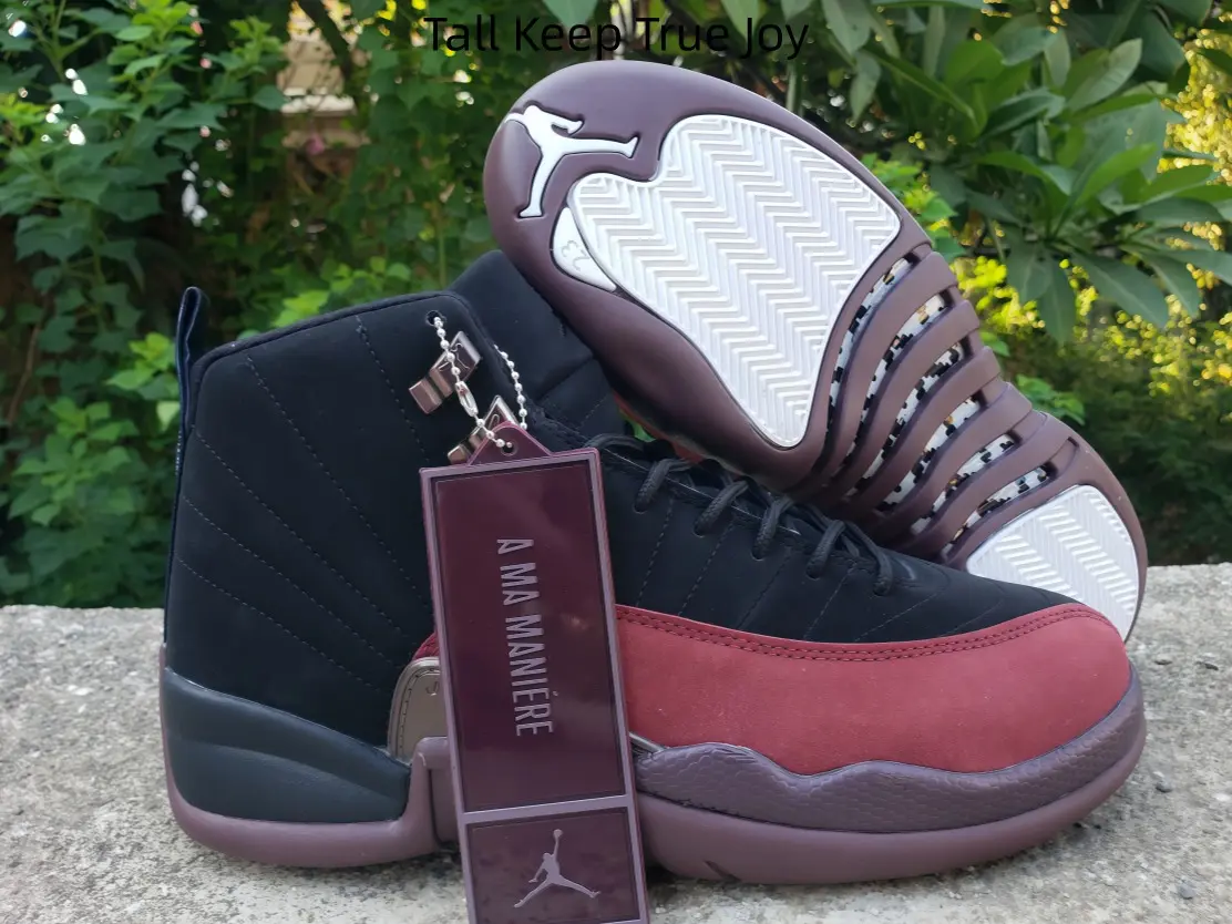 Luxury mixed suede high top sneakers, maroon toe cap and deep wine outsole, padded ankle for all-day comfy daily wear.