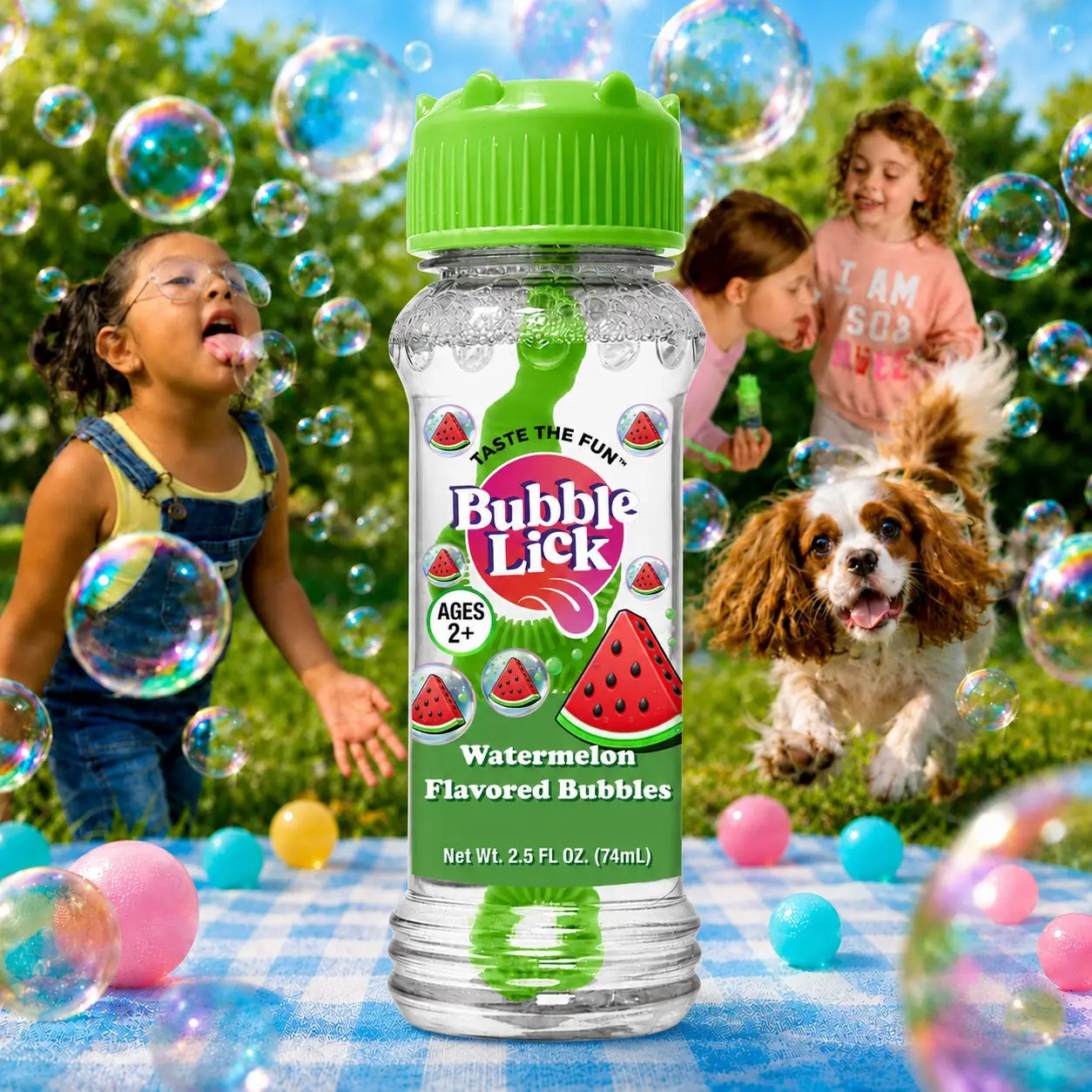 Bubble Lick Watermelon Edible Bubbles Candy, 74ml Cotton-Sweet Snack