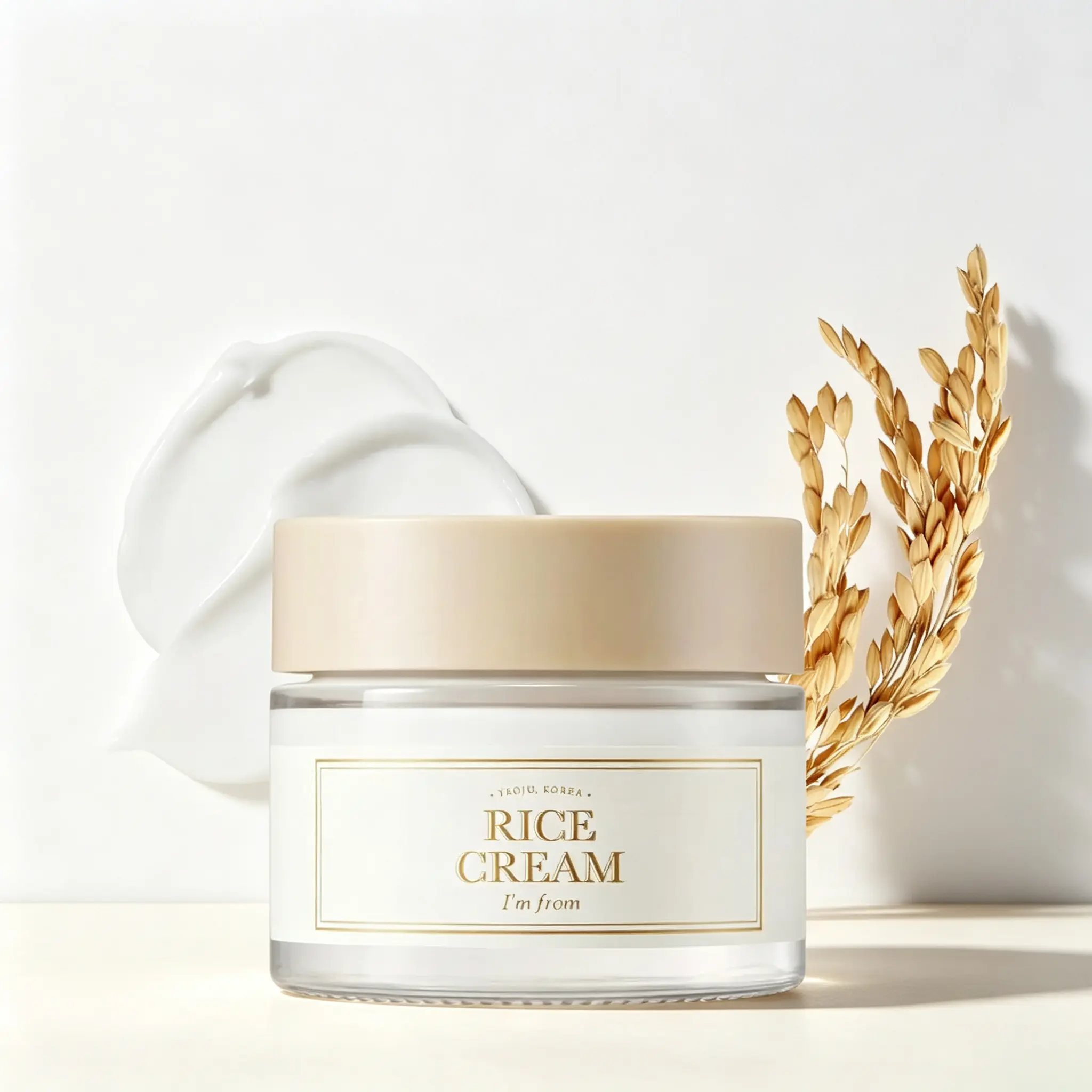 [I'm From] Rice Cream, 1.69 oz K-Beauty Vegan Moisturizer with 41% Rice Bran Essence & Ceramide - Nourishes Deeply, Soothes, Evens Skin Tone, Boosts Glow, Repairs Moisture Barrier, Long-Lasting Hydration