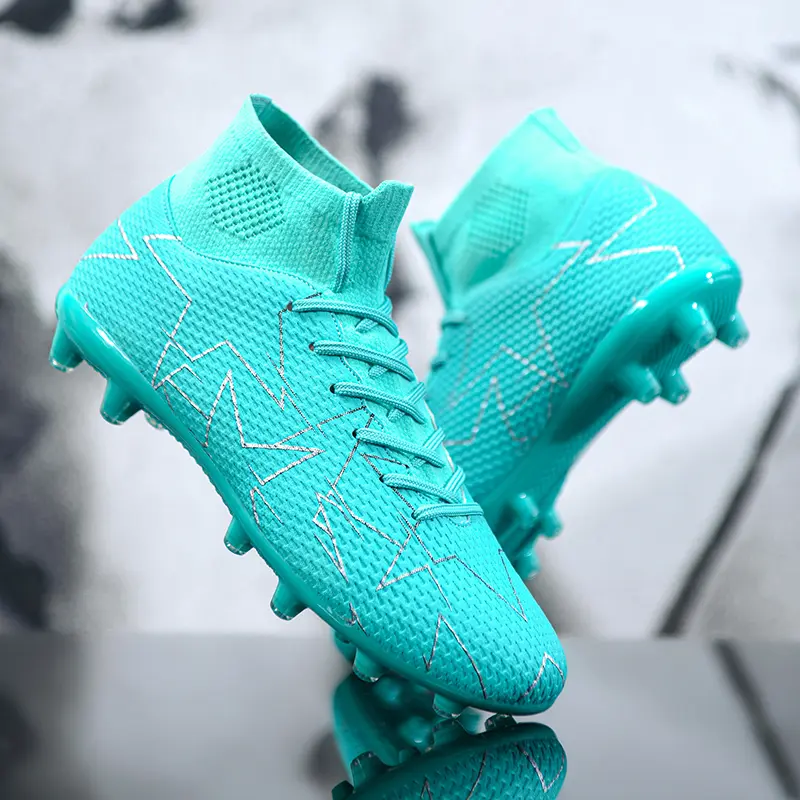 Men's Solid color palette High Top Football Shoes, Breathable Comfortabl e Football Cleats, Non-slip Football Shoes for Outdoor Training& Competition