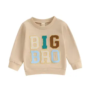Infant Toddler Baby Boy Sweatshirt Big Bro Print Long Sleeve Round Neck Pullover Loose Tops Fall Outfit