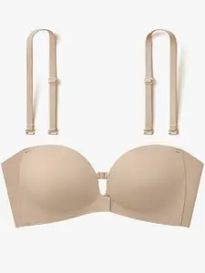 Non-Slip Strapless Push-Up Bra, Detachable Adjustable Straps and Front Buckle Design, Ideal for Weddings and Backless Dresses, Comfortable and Secure Fit