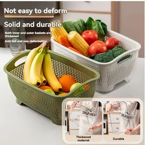 Double-layer Kitchen Multi-functional Draining Basket, Shelf Baskets