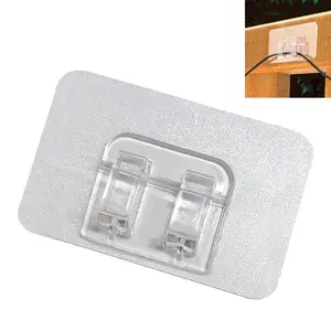 100 PCS Heavy Duty Cable Clips, Transparent Adhesive Hooks, No Drill Wire Organizer, Damage Free Cable Management, Reusable Cord Clips for Home Office Car Desk, Christmas Light Rope Holder, 100 Pack