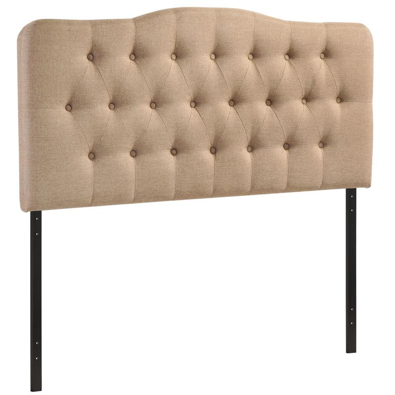 Modway Annabel Queen Upholstered Fabric Headboard in Beige