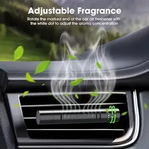 Elegant Portable Car Air Freshener Diffuser Car Fragrance with Replacement Sticks, No Battery Needed, Chemical-Free, Aluminum Alloy Material, Waterless Car Diffuser, Car Interior Diffusers