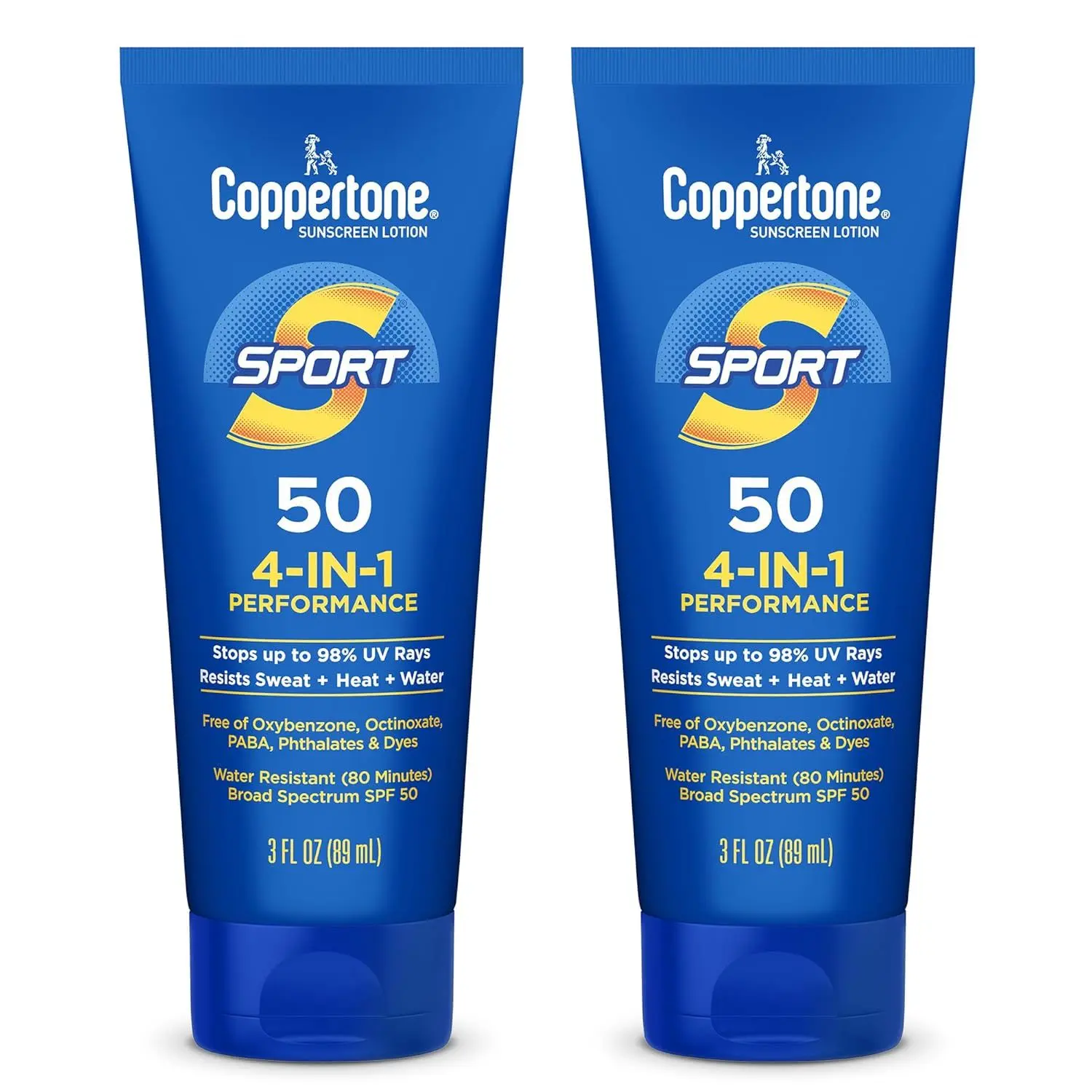 Coppertone SPORT Sunscreen Lotion SPF 100, 3 FL OZ | Travel Size Sunscreen Lotion, Sweat, Heat and Water Resistant, PABA, Oxybenzone, Octinoxate, Paraben and Dye Free