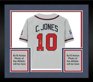 Framed Chipper Jones Atlanta Braves Autographed Gray 1999 World Series Patch Mitchell & Ness Authentic Jersey - Fanatics Authentic Certified