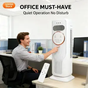 Portable 2-in-1 Tower Fan & Heater, Bladeless All-Season Air Cooler & Heater with Remote Control for Bedroom, Living Room & Office