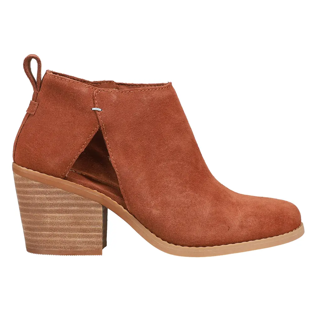 TOMS Womens Lea Chelsea Casual Boots Ankle Mid Heel 2-3" - Brown