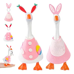 2 Pcs Easter Desk Goose Outfits Adorable 7 Inch Magnetic Desktop Goose Clothes Accessories Perfect Home Decor Gift