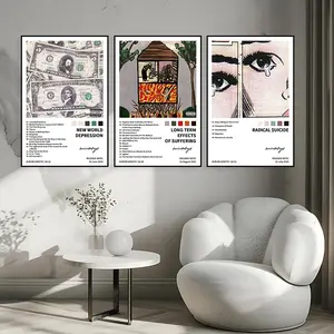 3-piece set $uicideboy$/RADICAL SUICIDE/NEW WORLODEPRESSION HD music album, modern song art, Modern Abstract Design, wall art decorations, Wall picture decor, suitable for home, bar, printed artwork, Unframed Art Print