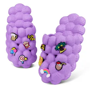 Girls and Man Bubble Slide Slippers Fun Litchi Massage Bubble Slide Anti slip Home Slippers Beach Sandals