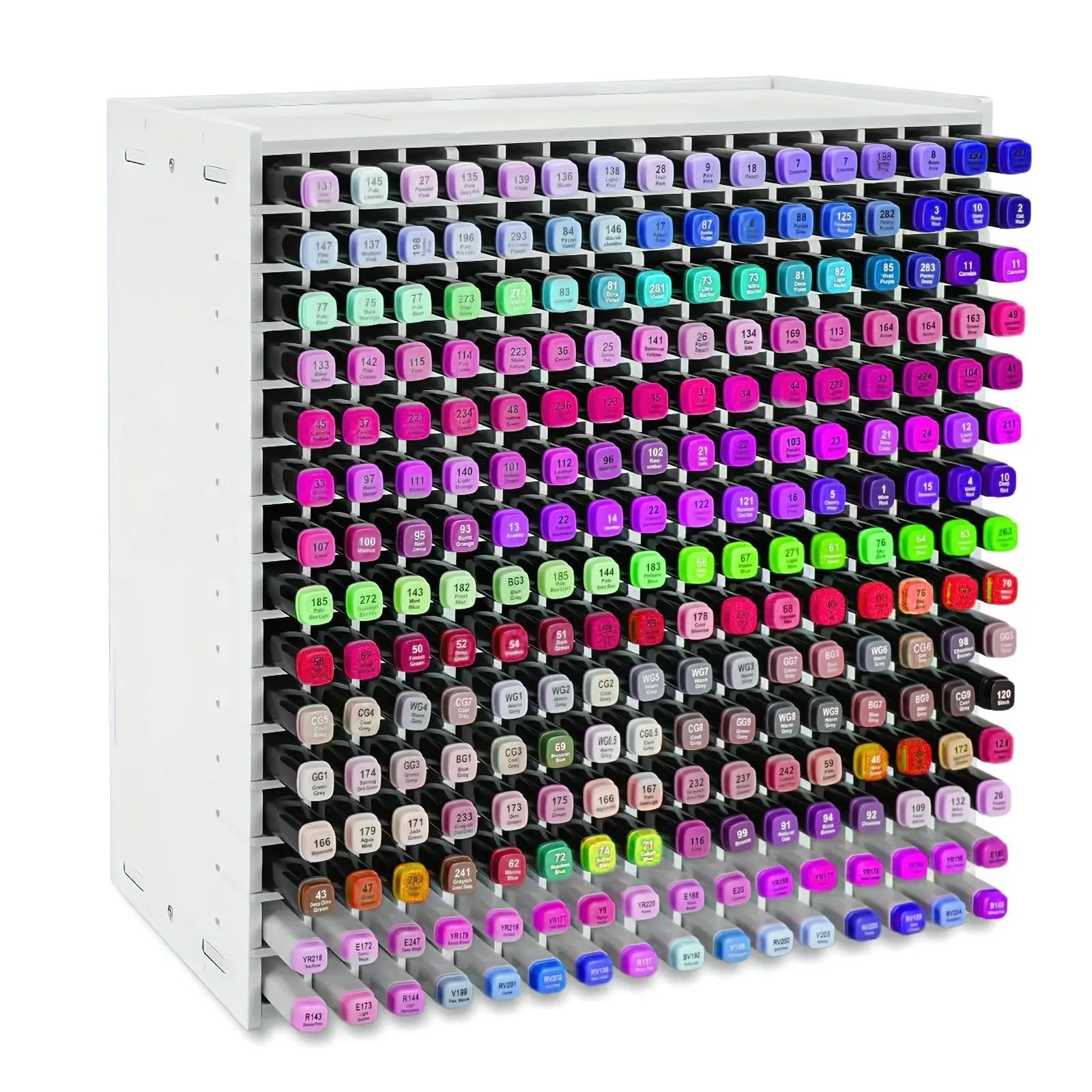 180/240-Hole Heavy-Duty PVC Marker Organizer - White Desk Storage Rack for Art Supplies, Colored Pencils, Watercolor Brushes - Easy Wall Or Desktop Mount, Space-Saving Office & Studio Organization, for Art Supplies Storage