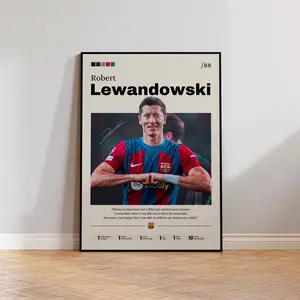 Robert Lewandowski Poster, Soccer Star Print, Football Decor, Sports Illustration, Fan Gift, Lewandowski Barcelona Artwork, Home Decor 45768 180