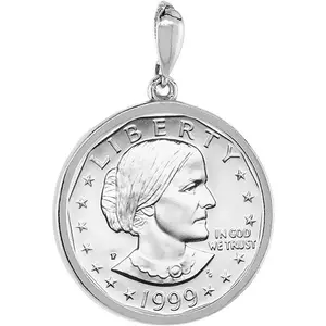 925 Sterling Silver Susan B. Anthony Bezel Sacagawea 26 mm Coins Square Edge