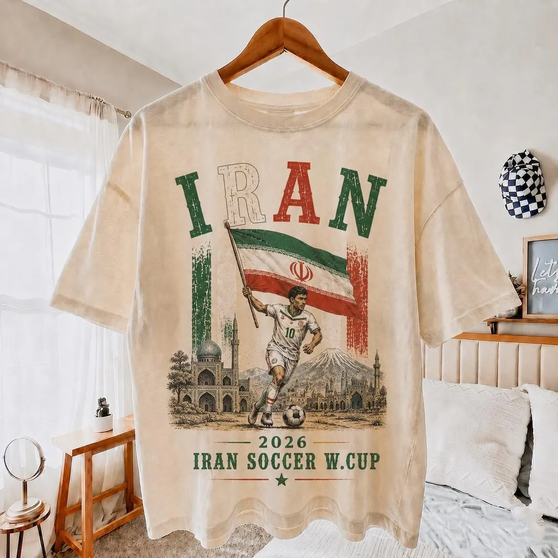 Comfort Colors Iran Soccer Shirt 2026, Vintage Iran Football T-Shirt, Iranian National Team Jersey Style,  Graphic Tee