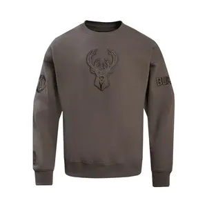 Pro Standard Neutral Brown Milwaukee Bucks Crewneck Sweatshirt