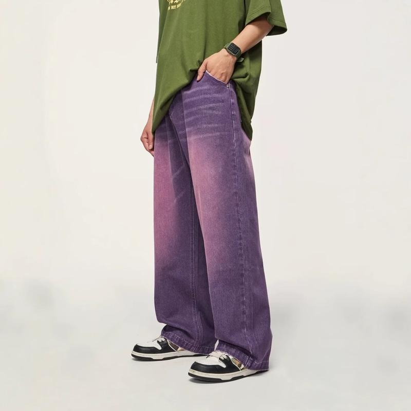 New Vibe Purple Oversized Mid-Waist Straight Leg Baggies Unisex Denim Pants Jean custom birthday outfit graduation outfits