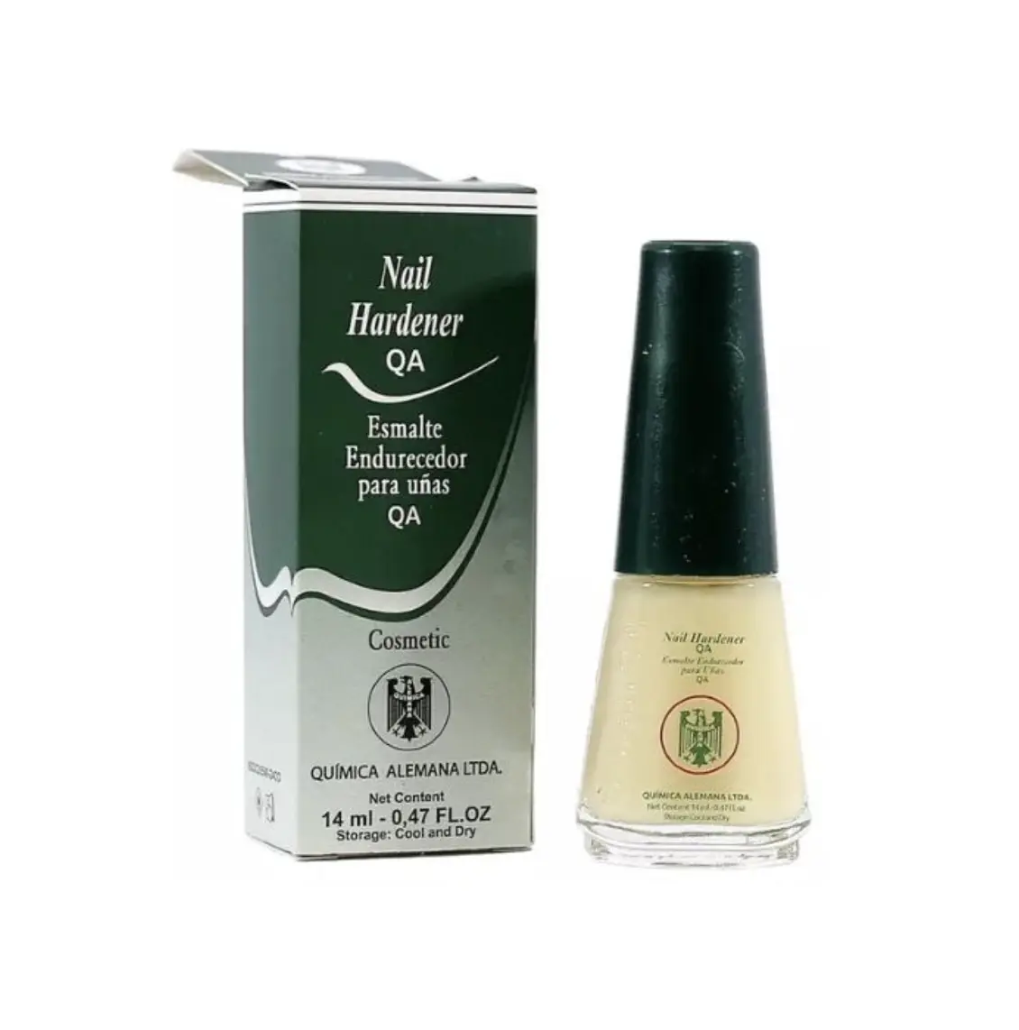 Quimica Alemana Nail Hardener 0.47 Fl Oz QA Formula Ultra Effective Nail Care Treatment for Strong Healthy Nails 14ml Manicure Peeling Prevention