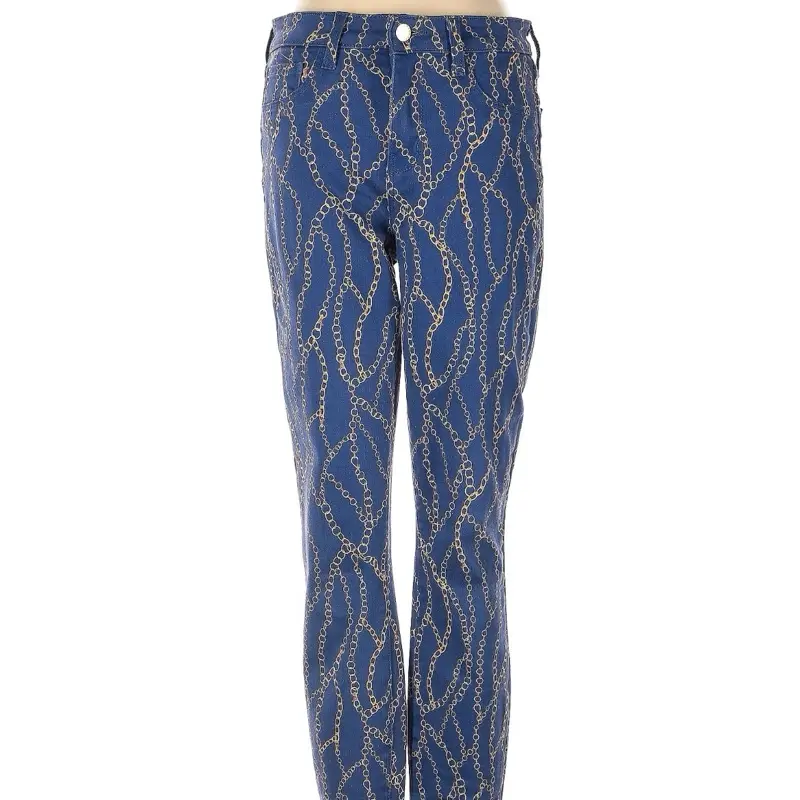 L’AGENCE sea blue jeans with gold accents