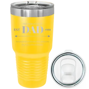 Personalized Best Dad Est 30 oz Tumbler - Yellow