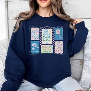 Cute SLP T-Shirt / Sweatshirt / Hoodie , Speech Language Pathologist T-shirt, Coquette Bubbles and Bows Scalloped Stamp crewneck