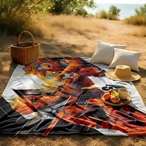 1 piece Tom Clancy's Rainbow Six: Siege themed flannel blanket - Flannel weaving craft blanket, modern style, suitable for sofas and beds, all-season use, super soft and warm, digital print design, 100% polyester material, machine washable